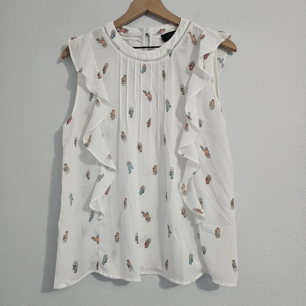 Lipslide • Cactus‎ Print Ruffle Blouse
